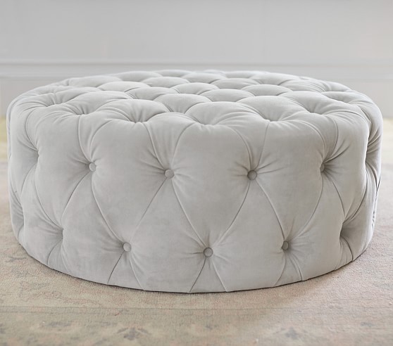 Monique Lhuillier Large Round Ottoman | Pottery Barn Kids