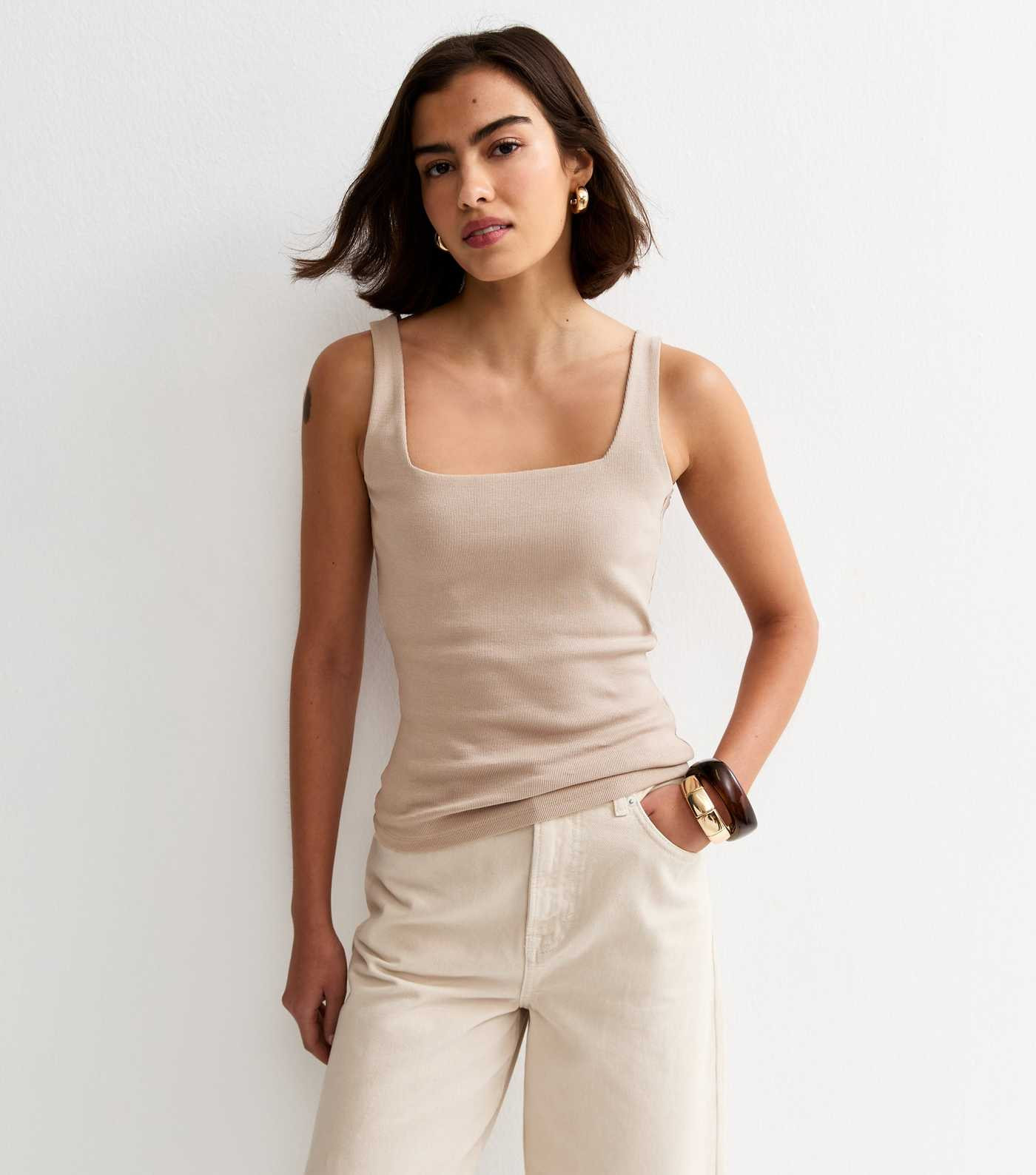 Premium Mink Square Neck Top | New Look | New Look (UK)