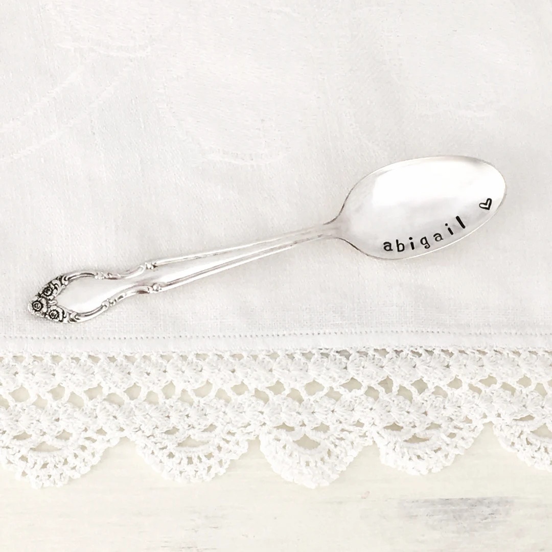 Antique Silver Baby Spoon, Personalized Baby Gift, Newborn Present, Baby Shower Gift, Baptism, Ch... | Etsy (US)
