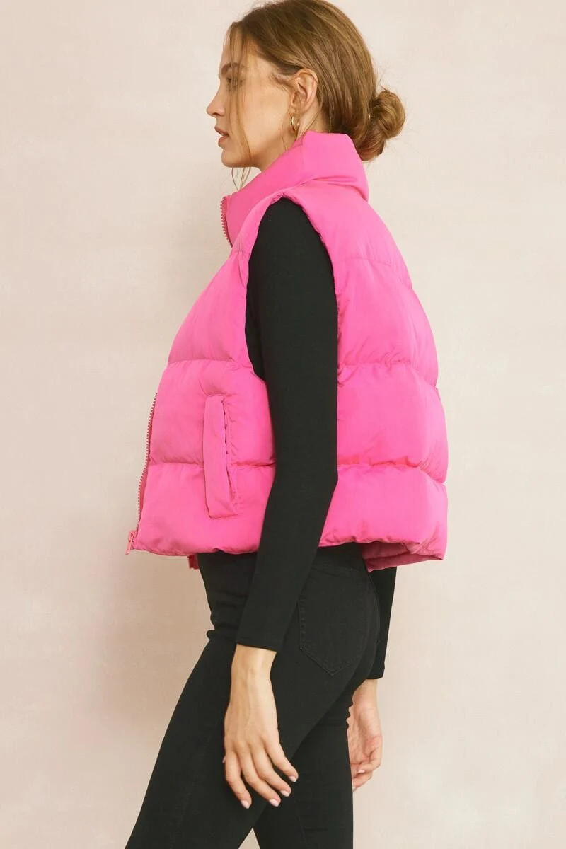Barbie Dream Vacation Pink Puffer Vest | Caroline Hill