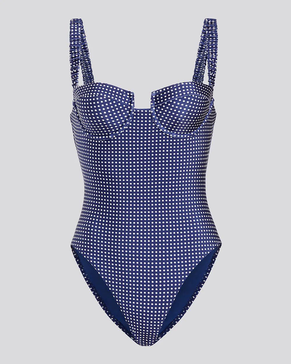 The Verona One Piece in Midnight Blue Polka Dot | Solid & Striped