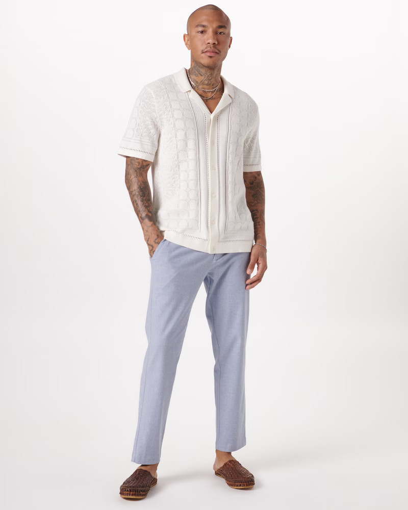 Textural Button-Through Sweater Polo | Abercrombie & Fitch (US)