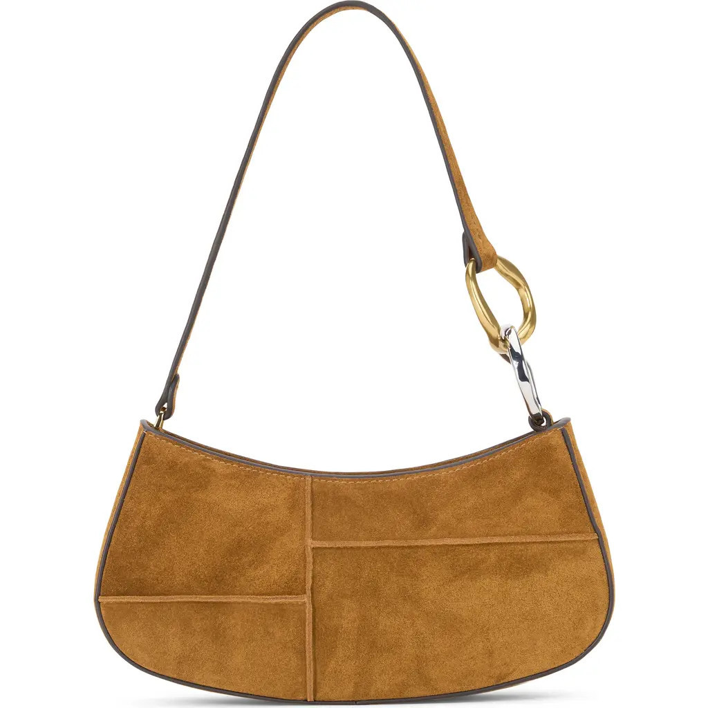 STAUD Ollie Suede Shoulder Bag in Tan at Nordstrom | Nordstrom