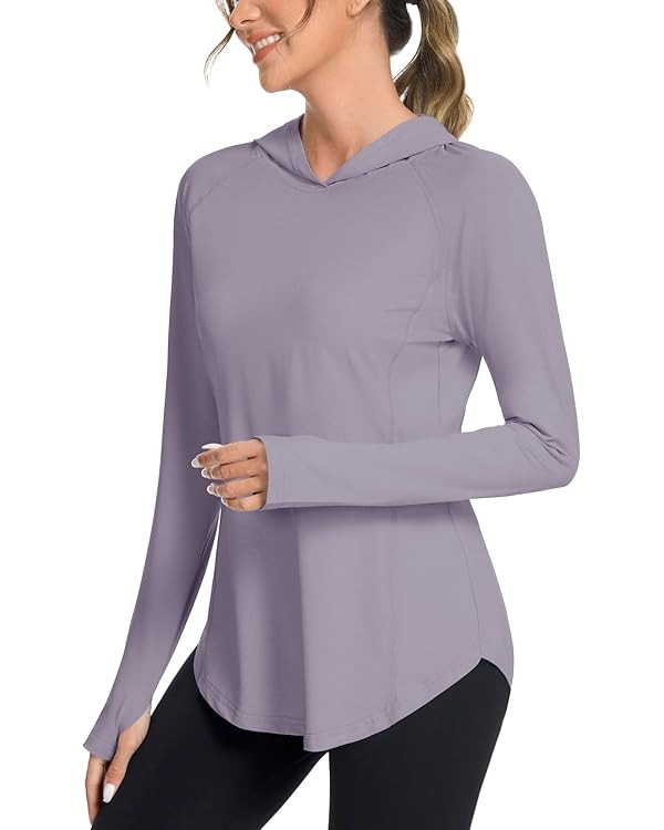 Women UPF50+ Long Sleeve Shirts UV Protection Lightweight Sun Hoodie Hiking Workout Tops Quick Dr... | Amazon (US)