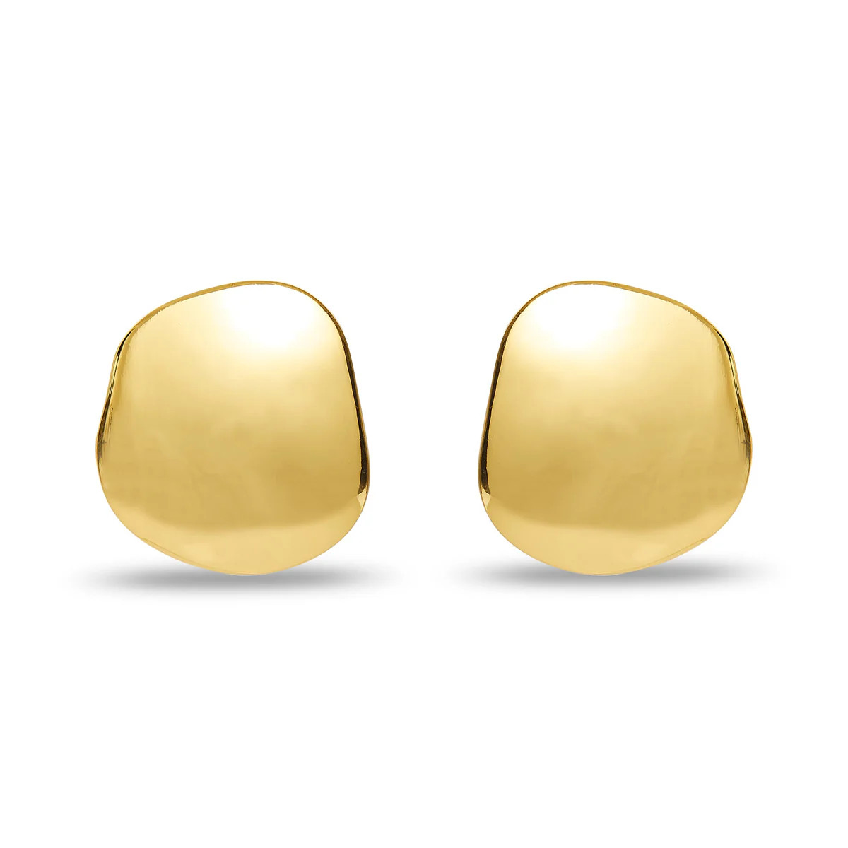 GOLD DISCUS BUTTON EARRINGS | LELE SADOUGHI