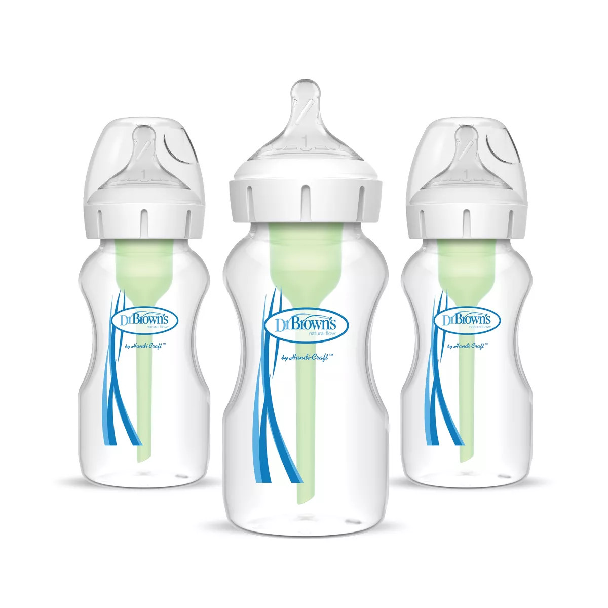 Dr. Brown's 9oz Anti-Colic Options+ Wide-Neck Baby Bottle with Level 1 Slow Flow Nipple - 3pk - 0... | Target