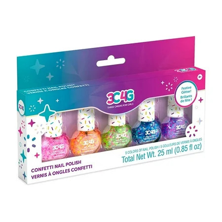 Three Cheers for Girls Confetti Nail Polish Set 5 Pack | Walmart (US)