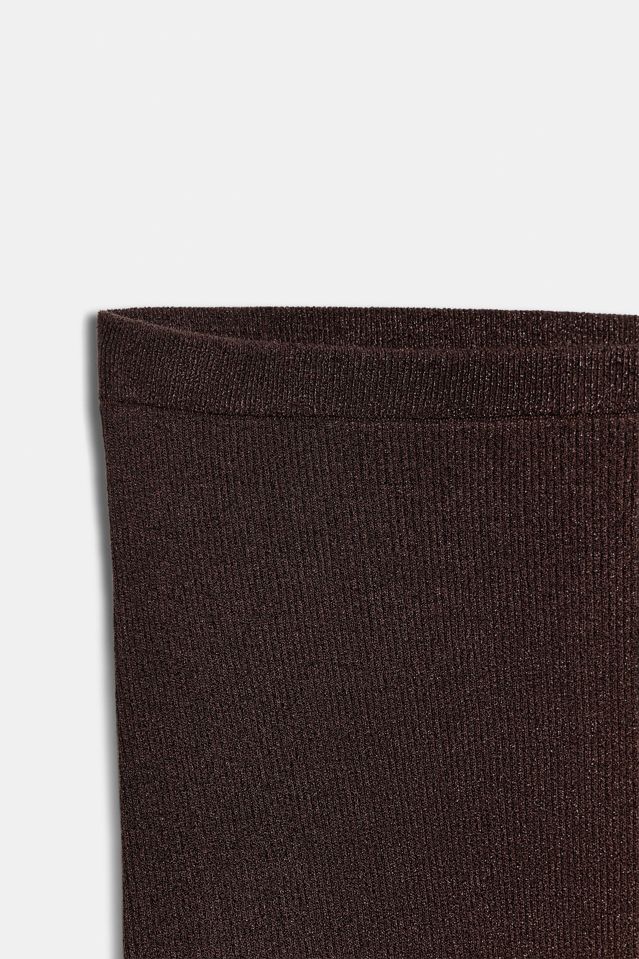 METALLIC THREAD RIB KNIT MIDI SKIRT | Zara US