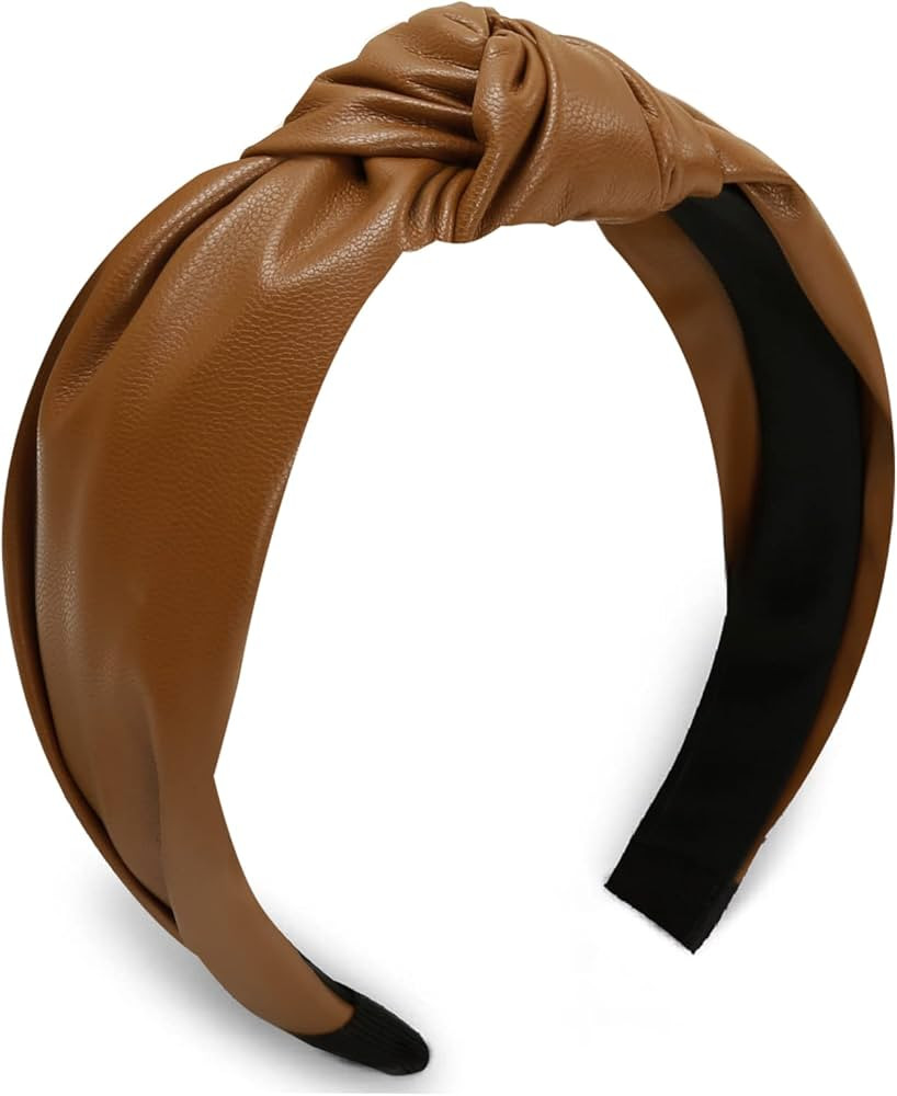 Huachi Knotted Headbands for Women Brown, Cute Womens Headbands knotted, Fashion Top Knot Headban... | Amazon (US)