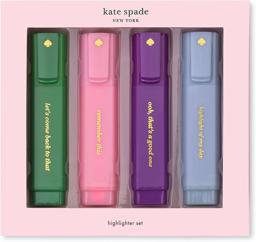 kate spade new york Highlighters Assorted Colors, 4 Cute Markers with Green, Pink, Blue, and Purp... | Amazon (US)