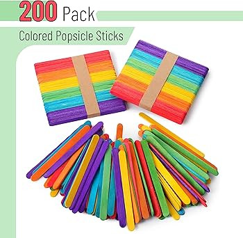 Mr. Pen- Colored Popsicle Sticks, Wooden Rainbow Colored Popsicle Sticks for Crafts, 200 Pack, 4.... | Amazon (US)