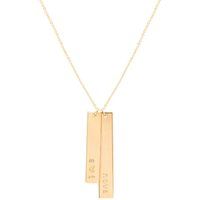 Gold Double Vertical Bar Necklace / Vertical Nameplate Necklace / Vertical Name Necklace | Etsy (US)
