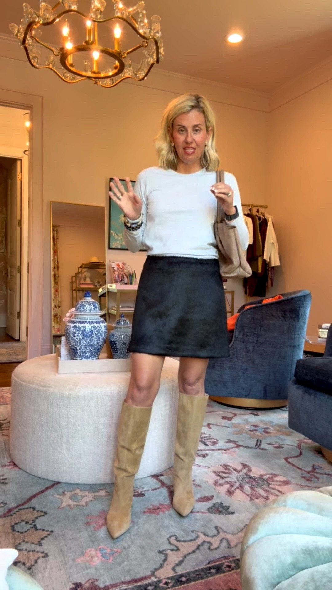 When I saw this skirt, my brain started swirling at all the ways I’m going to style it!! 
Tee - xs
Skirt - small 
Boots - 8 tts

CODES:
*Lilla P - CMLP15
*Allie + Bess - Catherine20