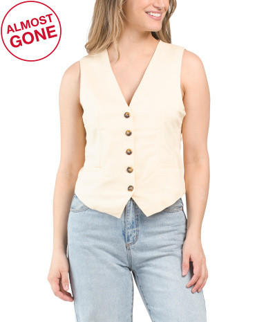 Linen Blend Vest Top | TJ Maxx