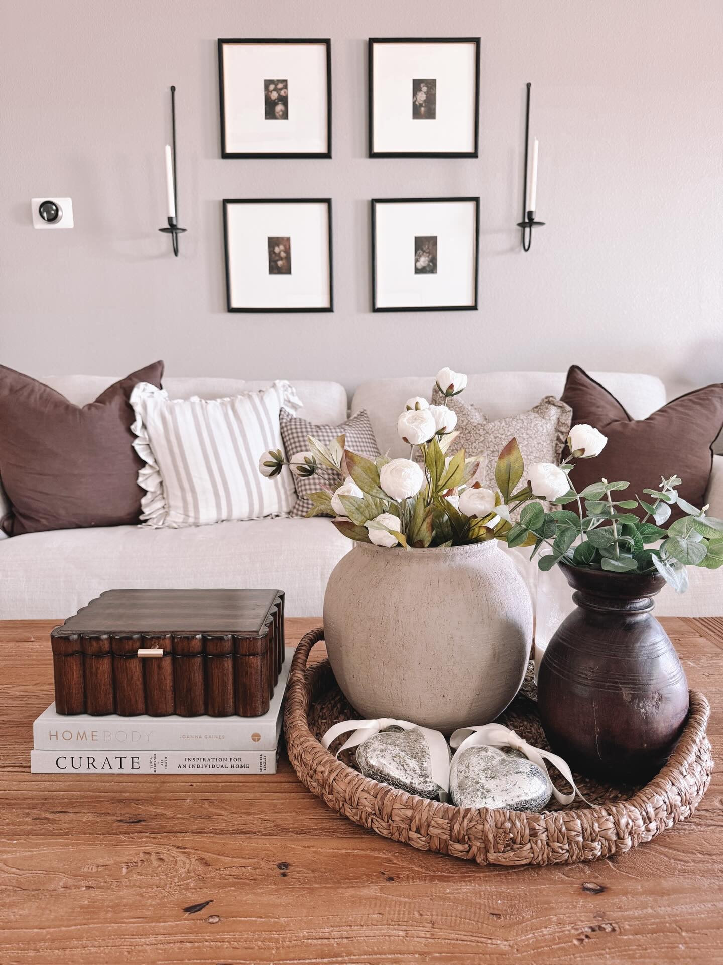 Can I get a do over for this year?! With Dr visits  to losing my grandpa, and a few other things,it was quite the week. I’ll need to have a sleep study, hormone test and see a lymph specialist soon. My Botox has been delayed while dealing with the nonsense of a certain specialty pharmacy so I have been in unnecessary pain for almost three weeks now. Let’s hope it’s sorted out like they say s I can get it soon! 
Thank you all who have reached out, the support and prayers have been so kind and appreciated. 

Between all of this, I have been spending time with my girls and decorating. Cleaning and decorating have always calmed me and help me clear my head. I worked in the living room this weekend so I am sharing part of that with you today. Have a wonderful Monday, friends! 

#coffeetablestyling #coffeetable #coffeetabledecor