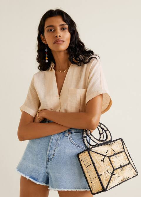 Jeansshorts mit ausgefranstem Saum | MANGO (DE)