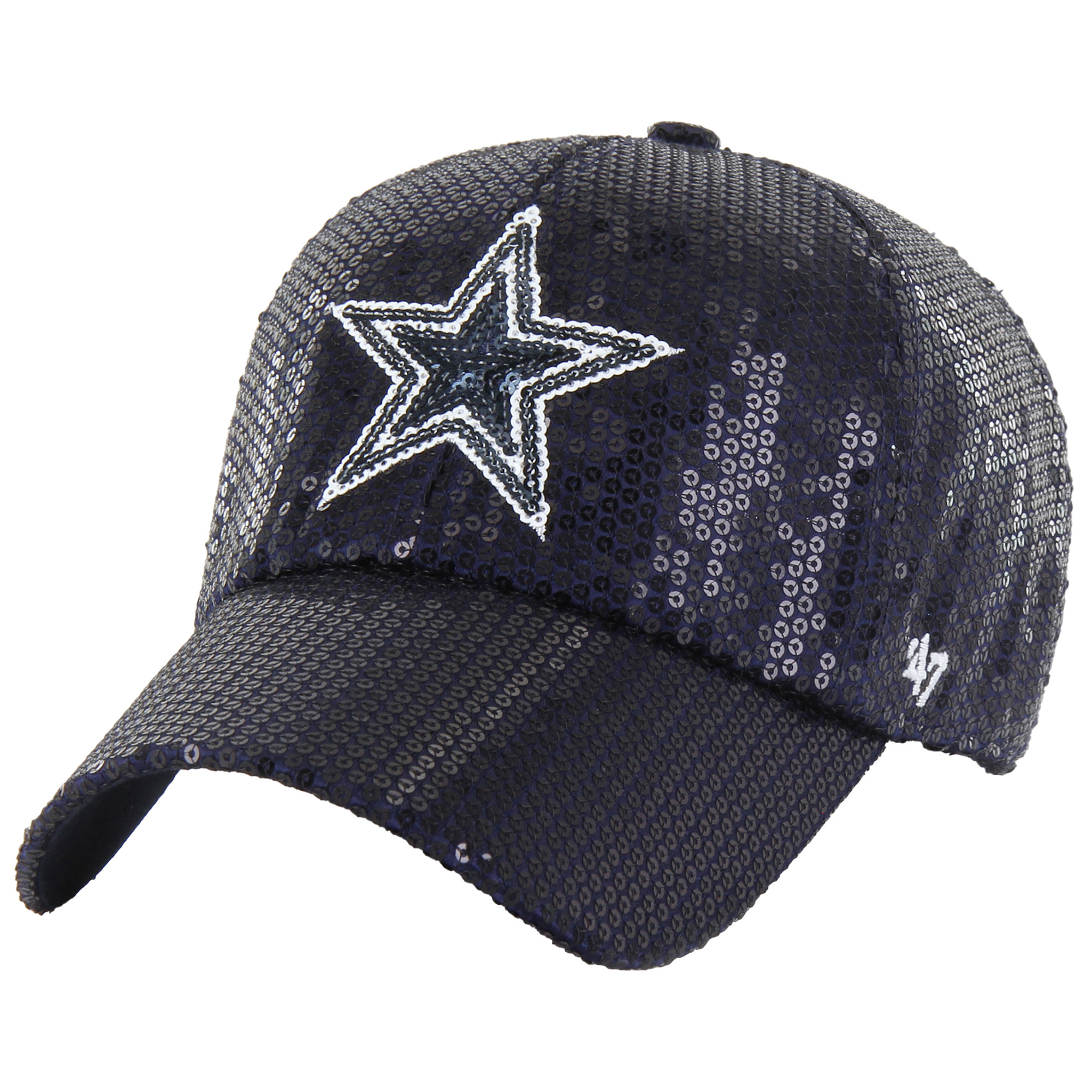 Women's '47  Navy Dallas Cowboys Dazzle Clean Up Adjustable Hat | NFL Shop