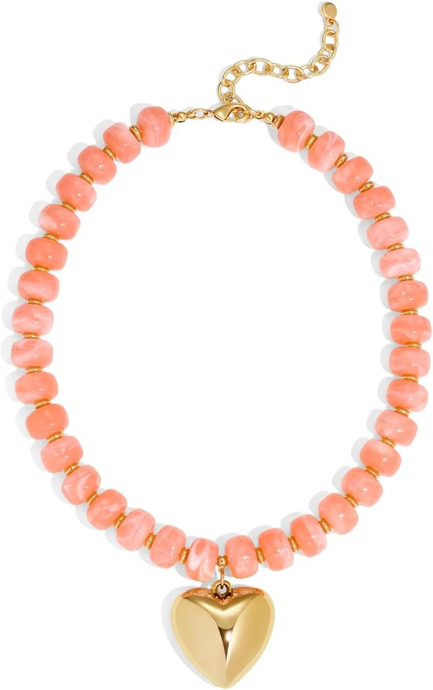 LILIE&WHITE Resin Chunky Beaded Necklace for Women Minimalistic Modern Statement Necklace Jewelry... | Amazon (US)