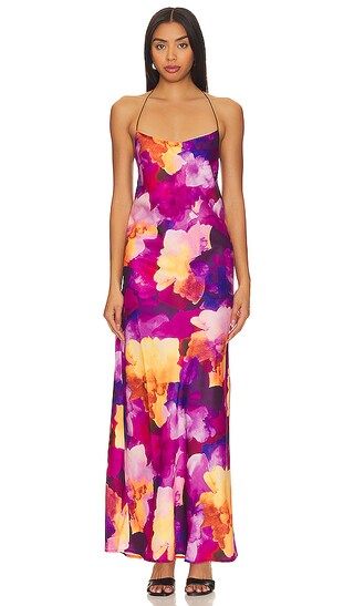 Silky Watercolor Maxi Dress in Fuchsia Multi | Revolve Clothing (Global)