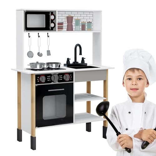 TaoHFE Wooden Play Kitchen,Toy Kitchen Sets for Toddlers 1-3 Small Play Kitchen Set Kids Play Kitchen for Toddlers 1-3 Wooden Play Kitchen Playset Gift for Kitchen Set Girls Boys | Amazon (US)