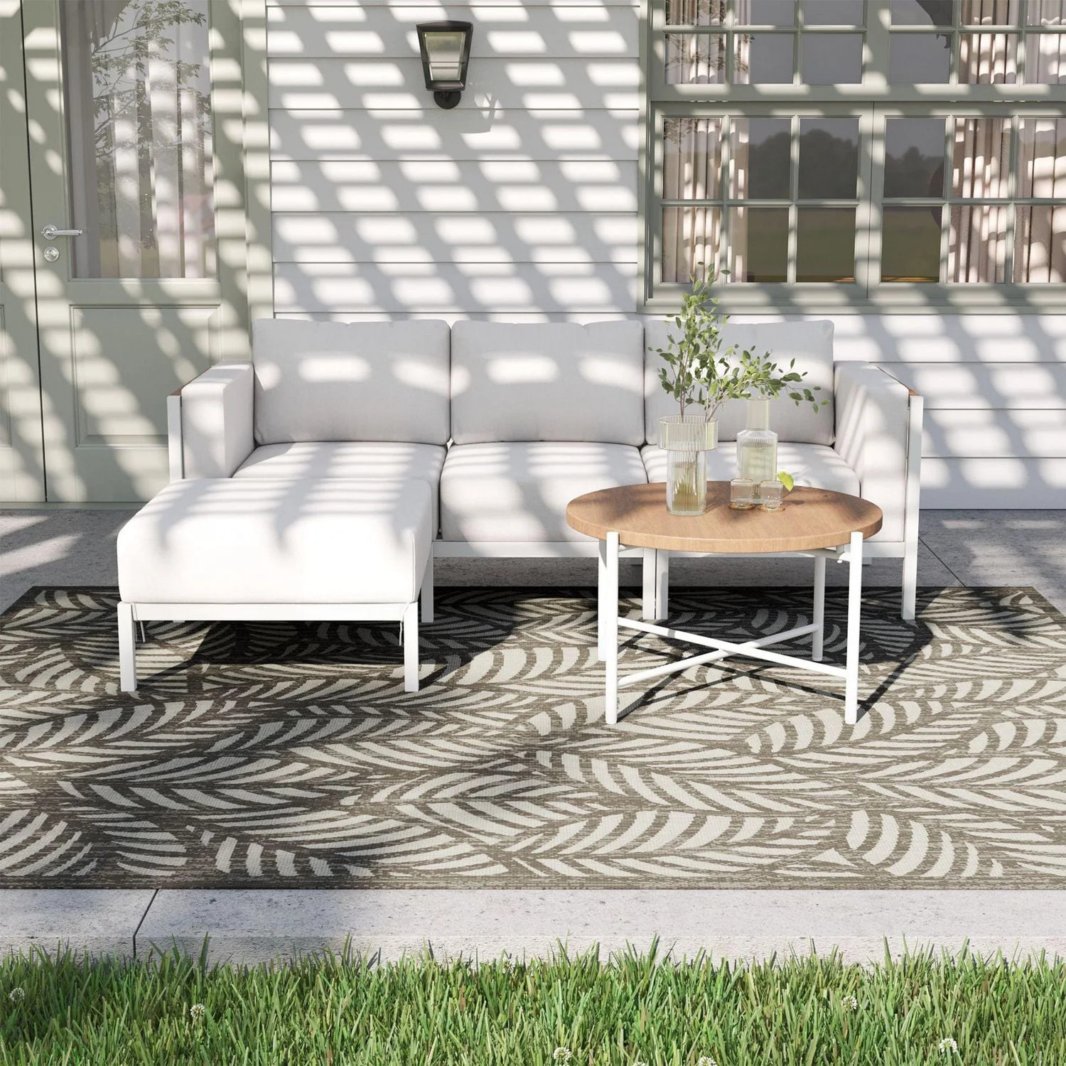 Elm Stack Brown Indoor Outdoor Patio Area Rug, 7 ft. 6-inch x 9 ft. 6-inch, HT ELM STACK - Walmar... | Walmart (CA)