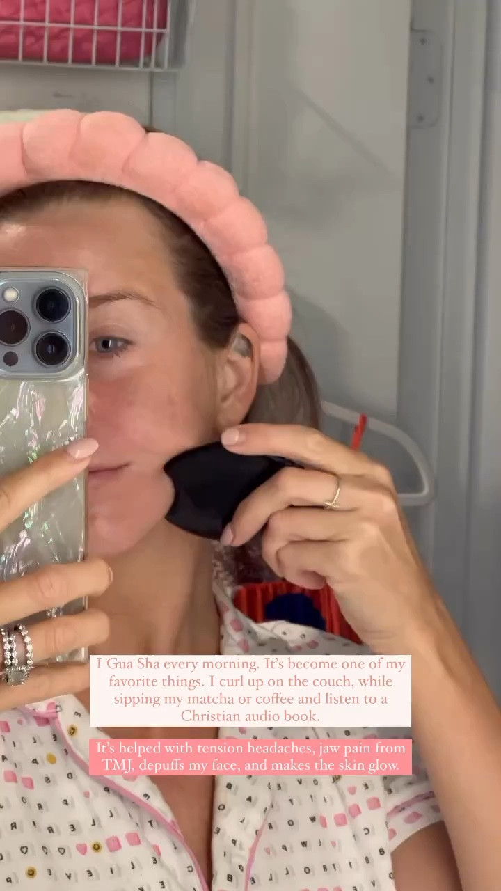 Gua Sha benefits for me personally: relieves tension especially in forehead, and TMJ jaw pain. Depuffs face and makes my skin glow 

#LTKFind #LTKunder100 #LTKbeauty