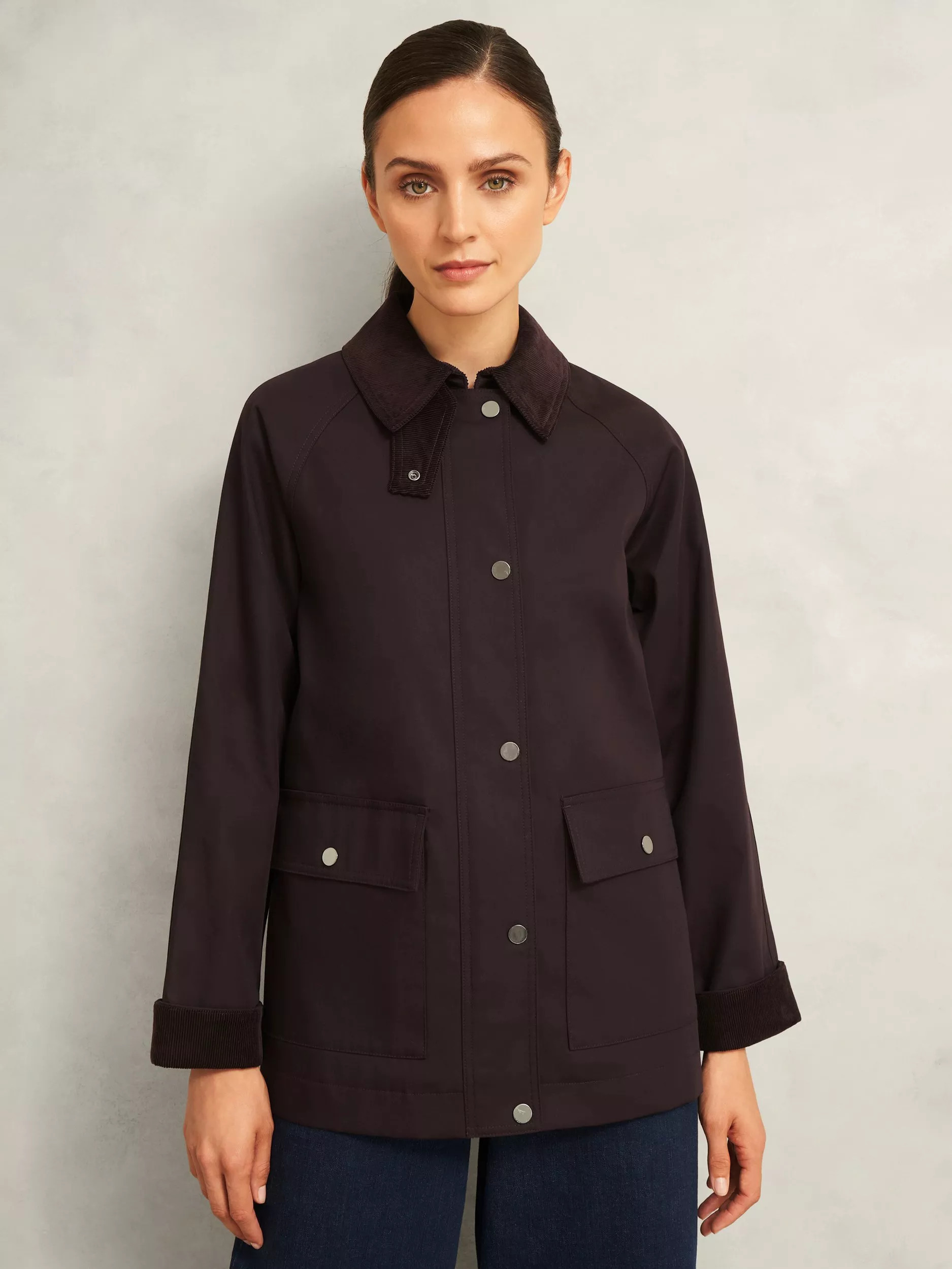 Hobbs Gabby Utility Jacket, Chocolate | John Lewis (UK)