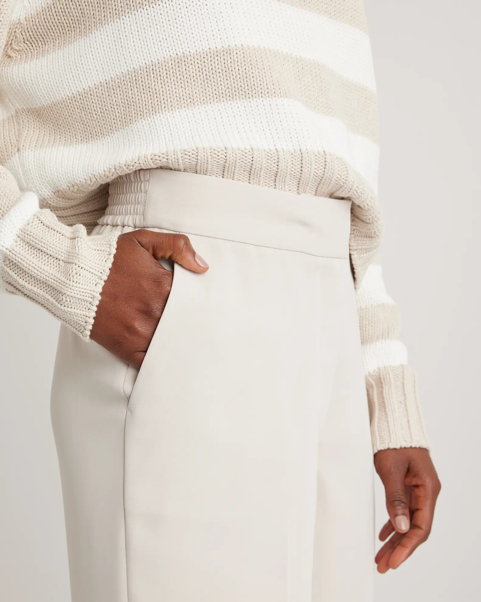 Stretch Crepe Classic Trouser Pants in Sand | Quince