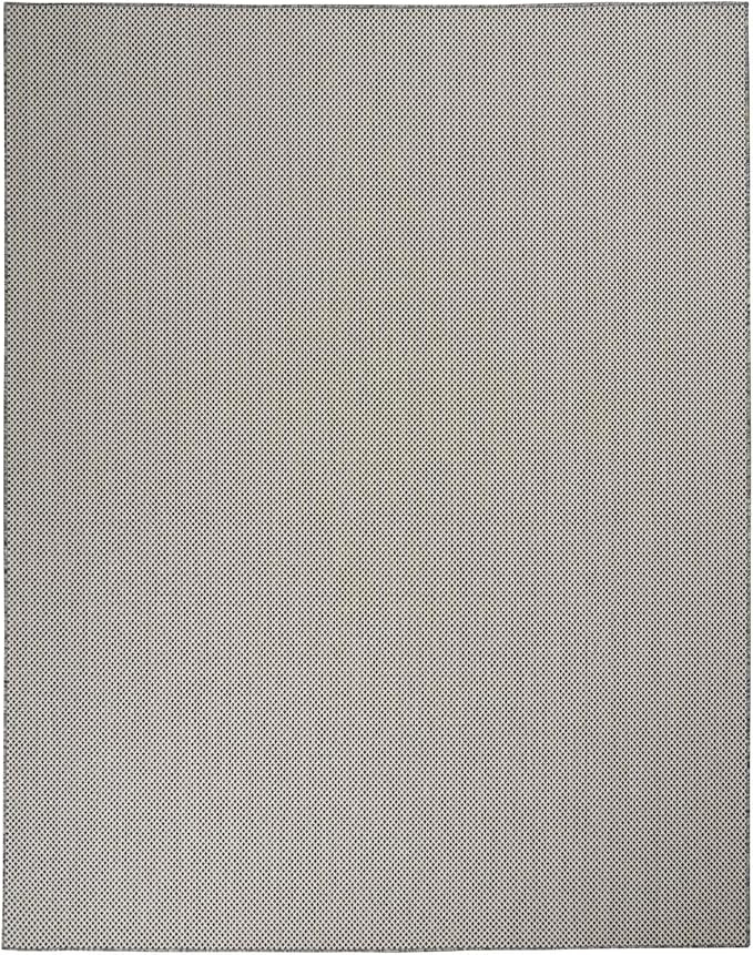 Nourison Courtyard Indoor/Outdoor Ivory Charcoal 9' x 12' Area Rug, Geometric, Easy Cleaning, Non... | Amazon (US)