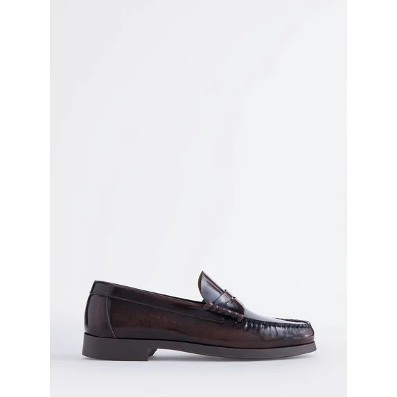 Free Assembly Men's Leather Moc Toe Penny Loafers | Walmart (US)