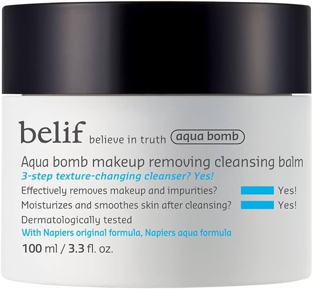 belif Aqua Bomb Cleansing Balm | Hydrating Makeup Remover & No Mess Clean Up | Smoothens & Moistu... | Amazon (US)