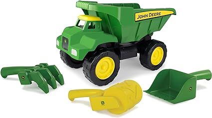 TOMY John Deere 15" Big Scoop Dump Truck Sandbox Toy with Sand Tools | Amazon (US)