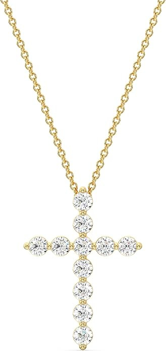 GILDED 1 ct. T.W. Lab Grown Diamond (SI1 Clarity, F Color) and Sterling Silver & 14KT Gold Plated... | Amazon (US)