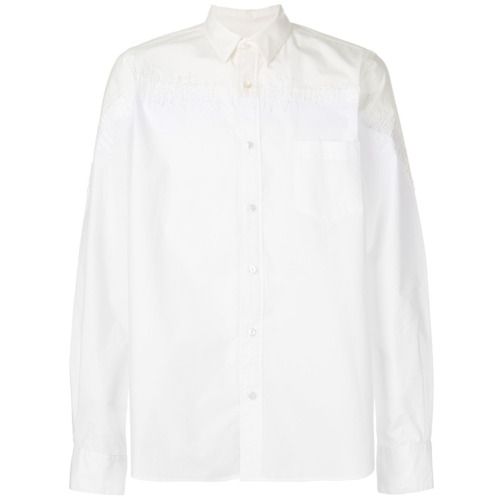 Sacai stitch panel shirt - White | Farfetch EU