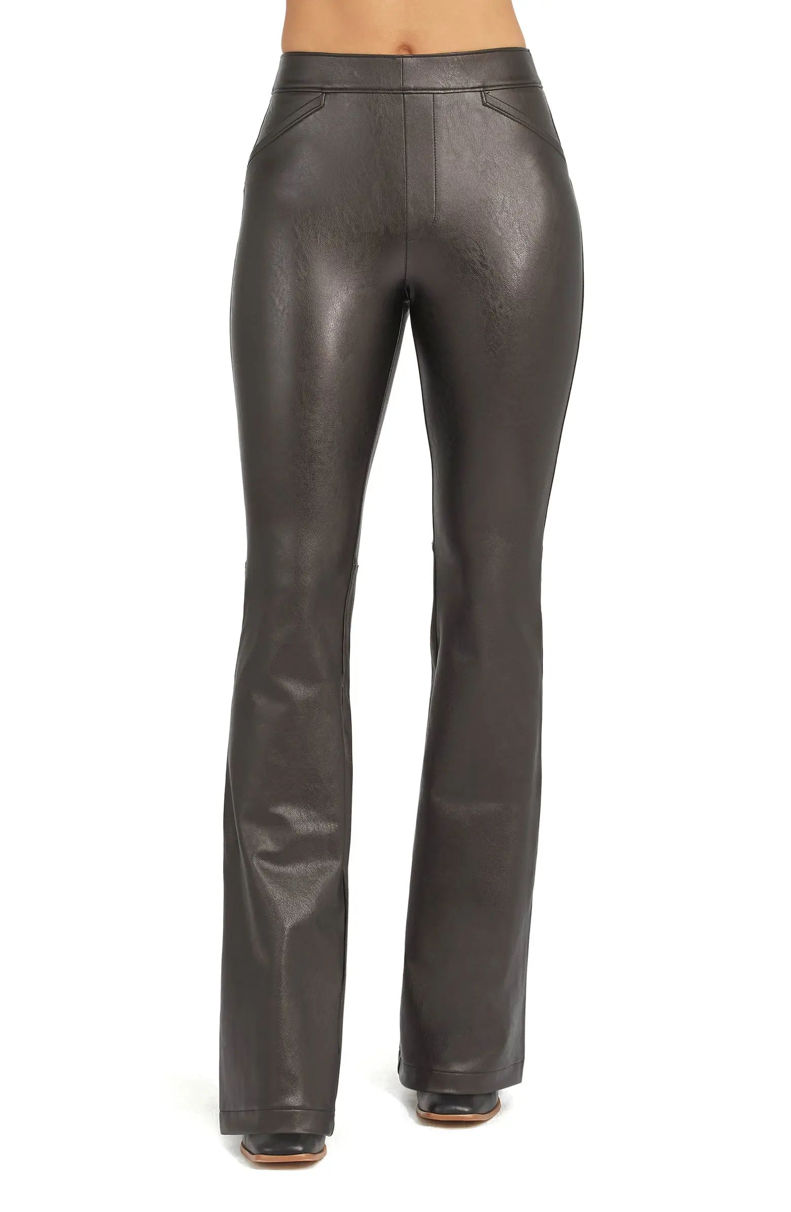 Faux Leather Flare Leg Pull-On Pants | Nordstrom