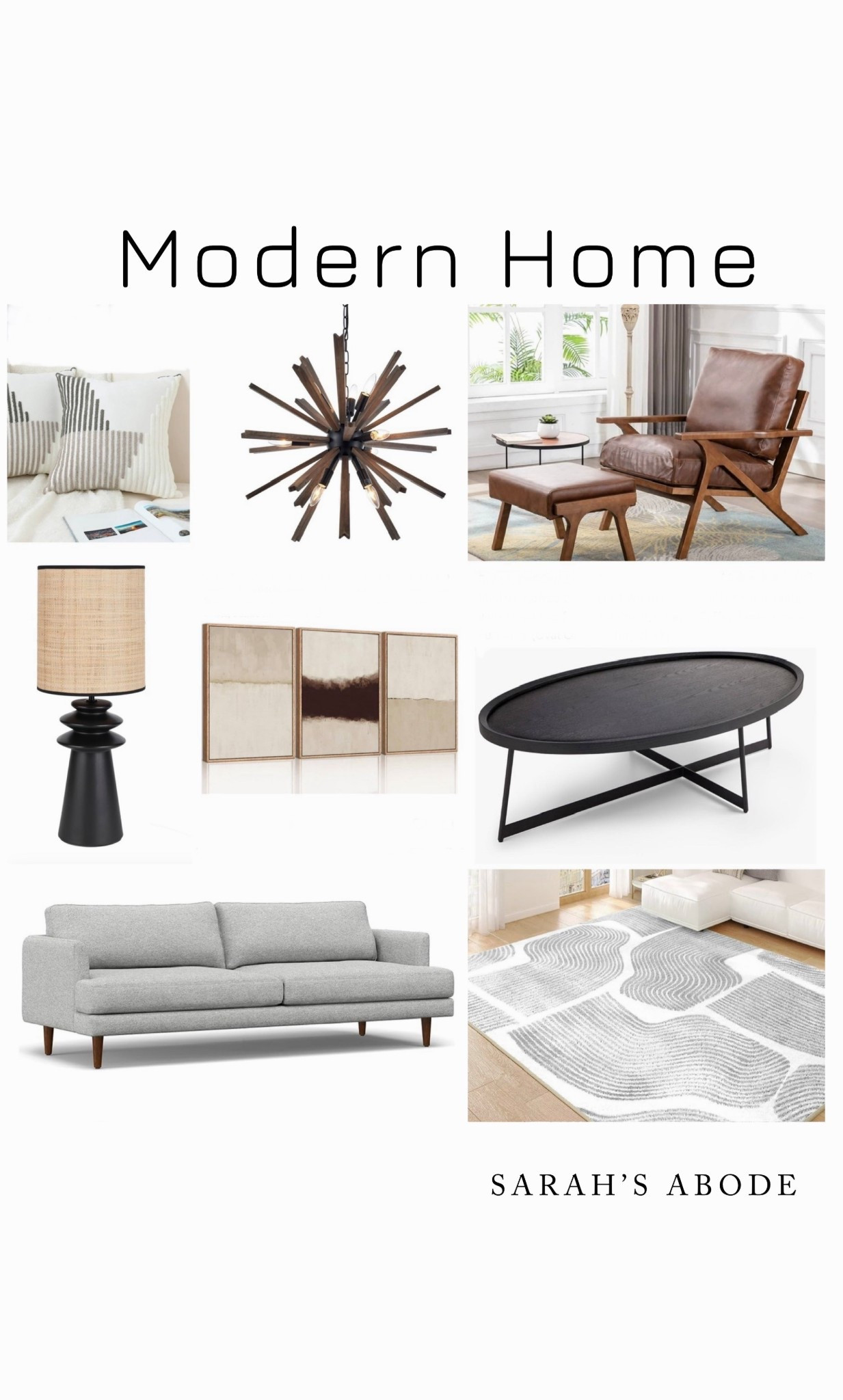 For the modern home. Home decor and furniture finds for the modern organic home. 

Starburst chandelier, Light fixture, Mcm, Mid century modern, accent chair, accent pillow, textured neutral framed art, gray sofa, neutral couch, black lamp, modern coffee table, Boho, Spring home decor, spring home refresh, modern, natural, neutral, modern rug, neutral rug, gray

#LTKSeasonal #LTKStyleTip #LTKHome