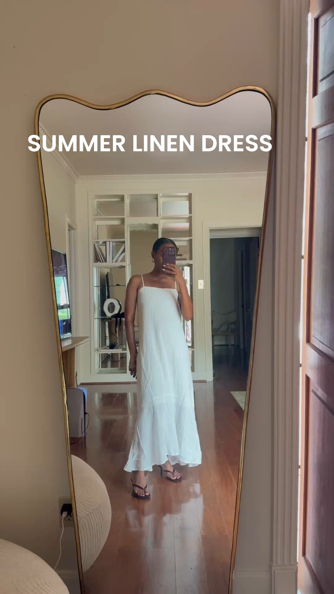 White linen maxi dress. Satin thong kitten heels, gold xl ball earrings 

#LTKShoeCrush #LTKStyleTip #LTKWatchNow