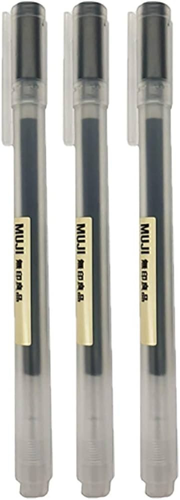 Muji Gel Ink Ball Point Pen, Black, 0.5mm, Pack of 3 (Japan Import) | Amazon (US)