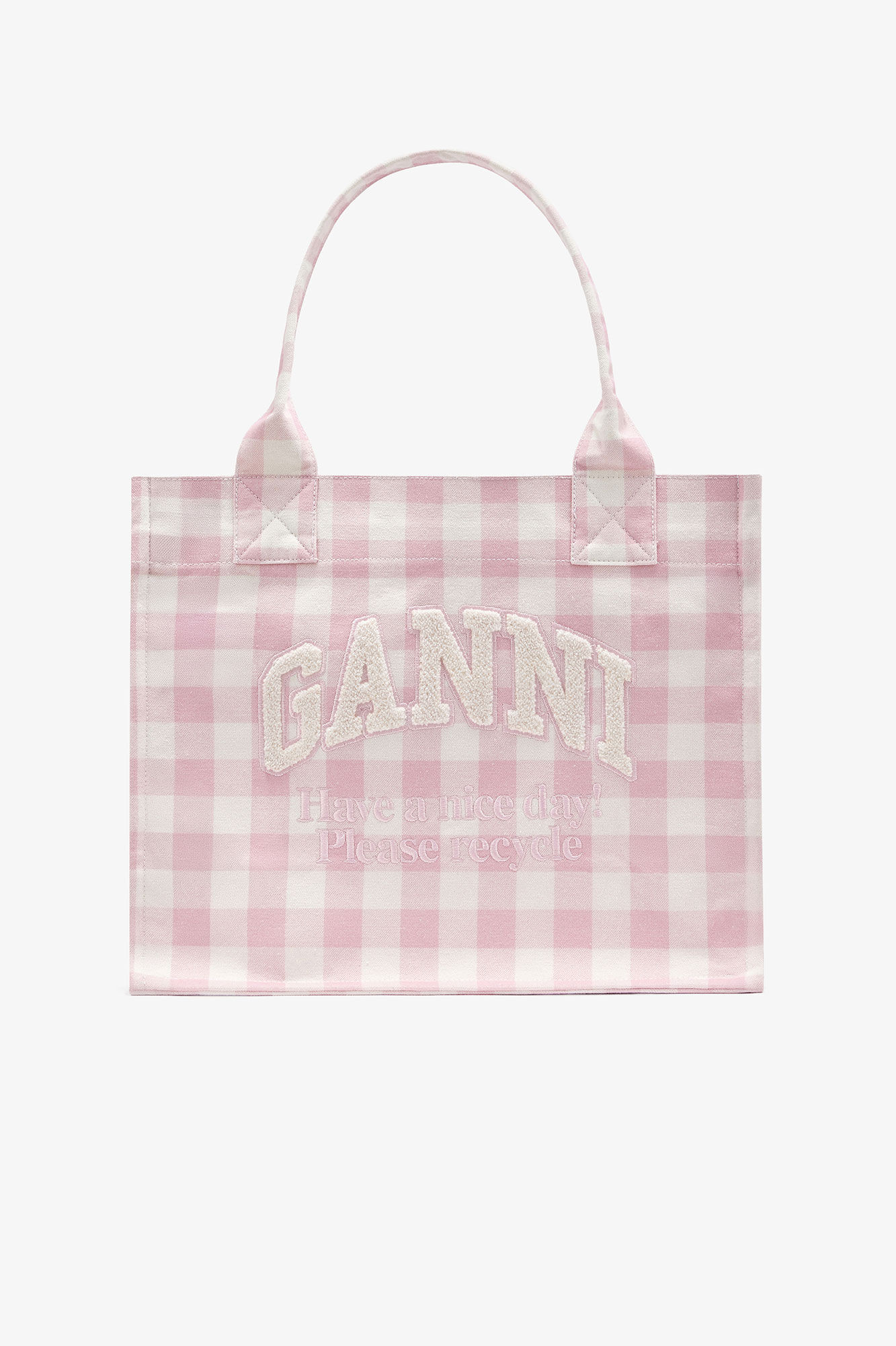 Vichy Check Large Tote | Ganni