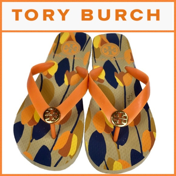 Tory Burch Printed Flip Flops Size 6M | Poshmark