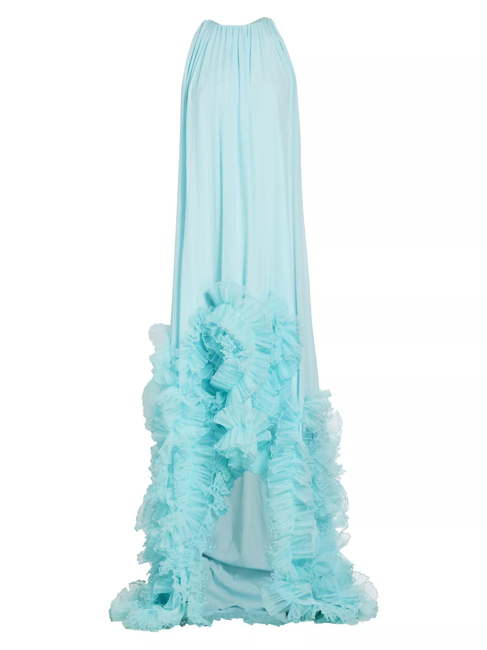 Sleeveless Ruffled Hi-Low Gown | Saks Fifth Avenue