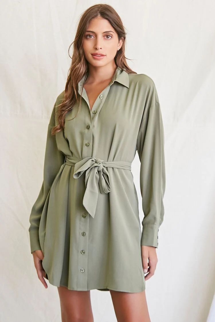 Tie-Waist Shirt Dress | Forever 21 | Forever 21 (US)