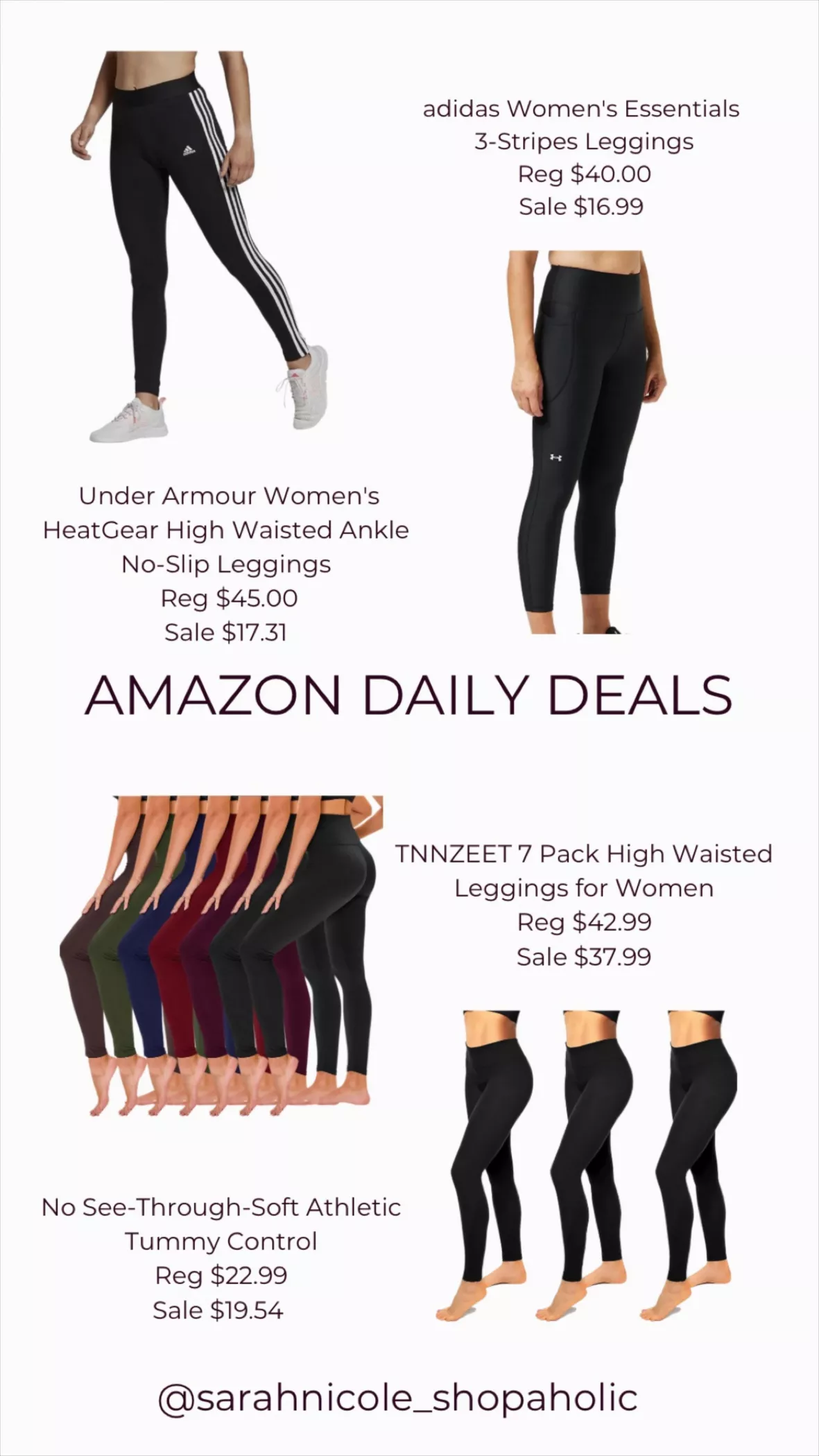 TNNZEET 7 Pack High Waist Leggings for Women - Soft Pants for