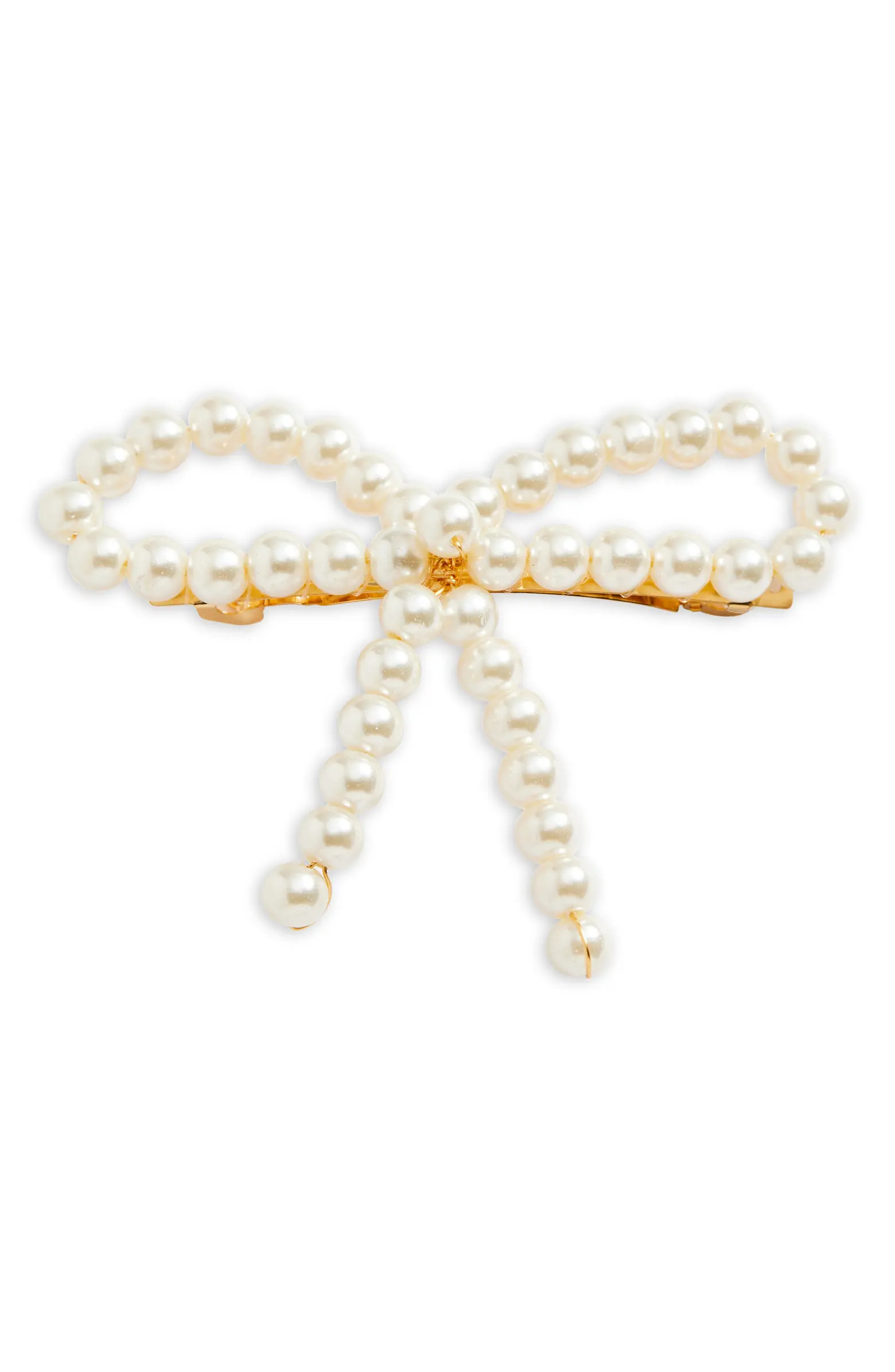 Imitation Pearl Bow Barrette | Nordstrom
