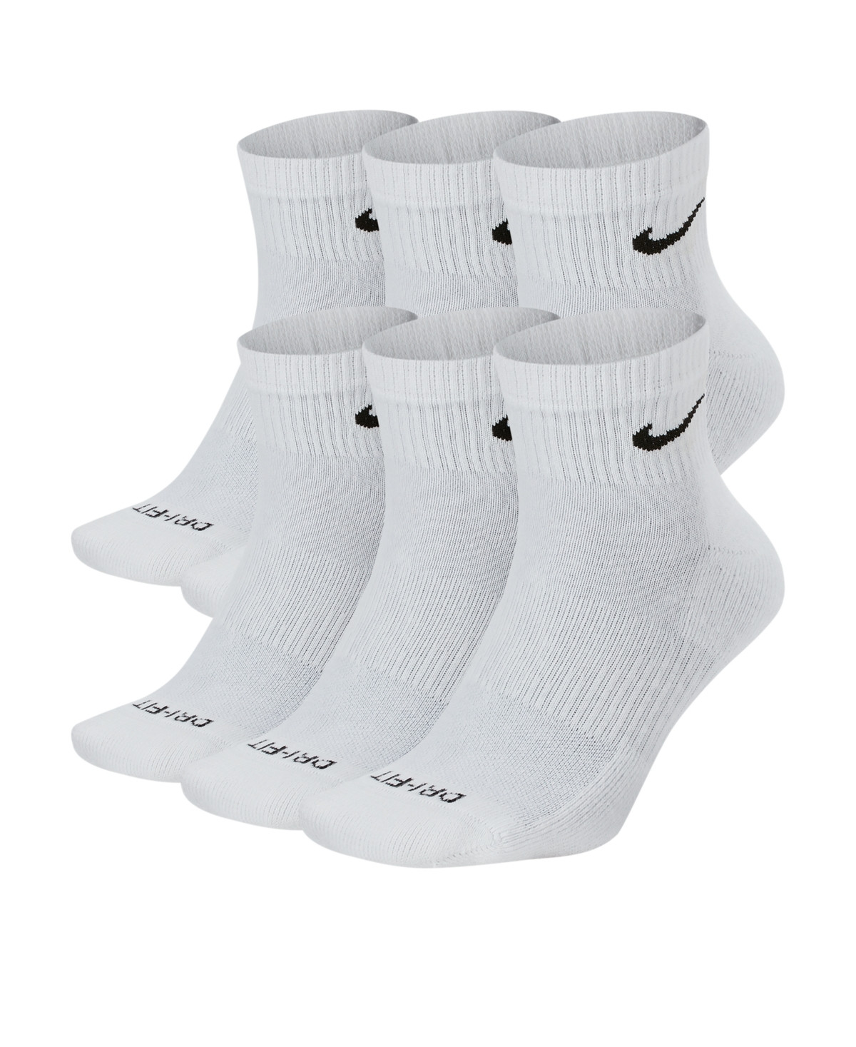 Nike Unisex 6-Pk. Dri-fit Quarter Socks - White | Macy's