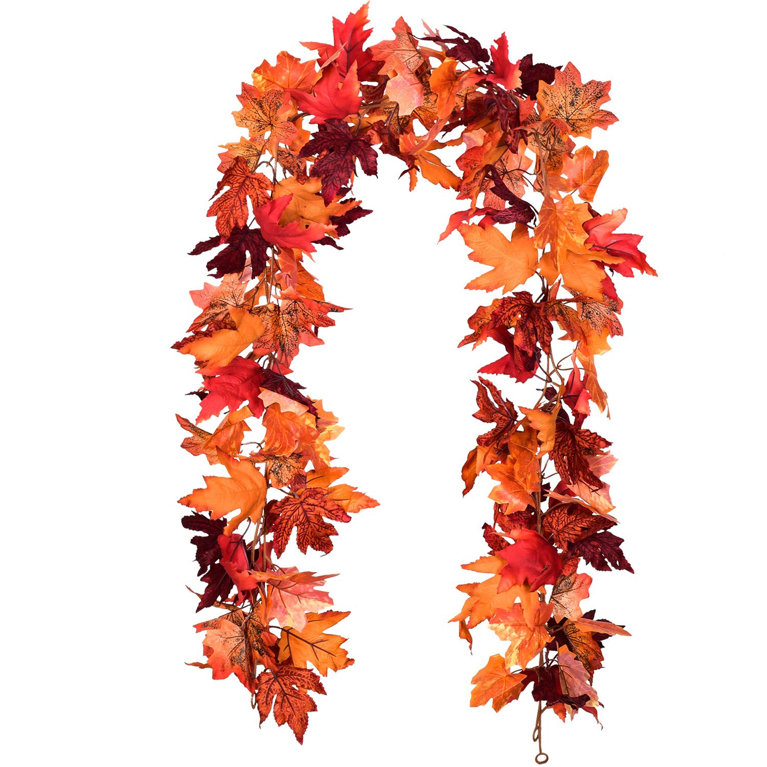 DearHouse 2 Pack Fall Garland Maple Leaf, 5.9Ft/Piece Hanging Vine Garland Artificial Autumn Foli... | Amazon (US)