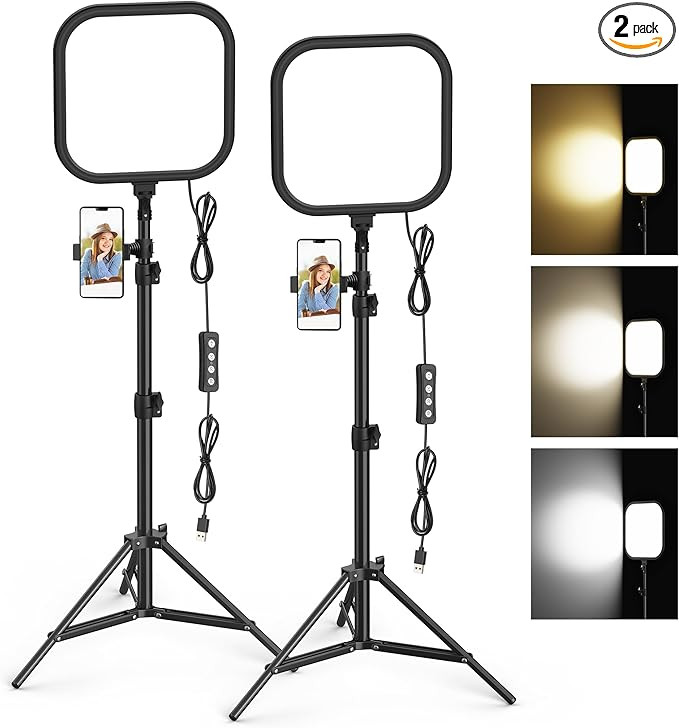 2Pack LED Video Light Kit, Hagibis 15W Photography Lighting Kit, 78" Dimmable Studio Lights with ... | Amazon (US)