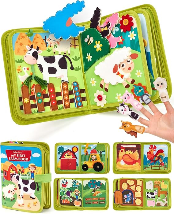hahaland Busy Book for Toddlers 1-3 - Montessori Toys Busy Board for 1 Year Old Boy Gifts Girl To... | Amazon (US)