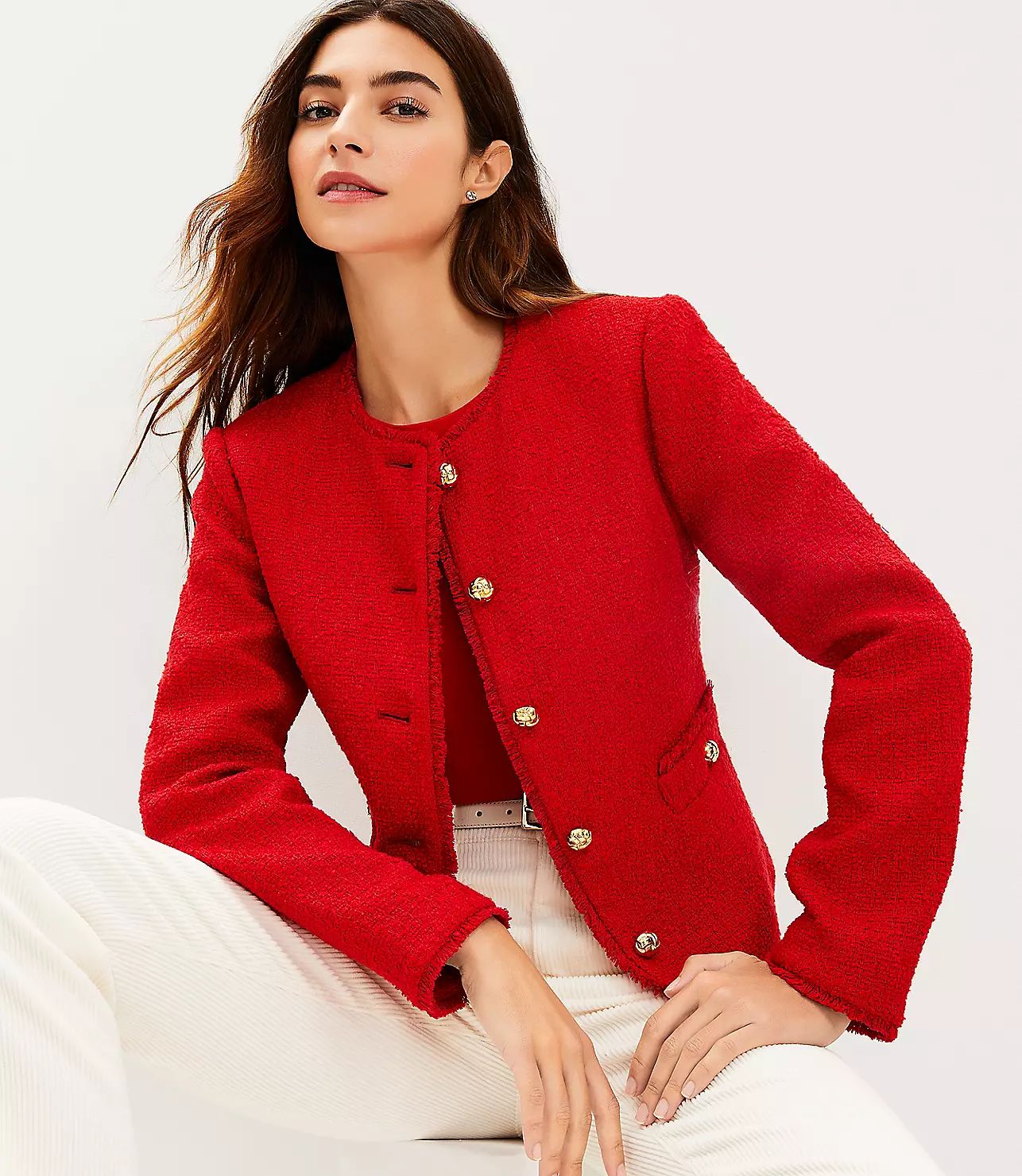 Textured Tweed Jacket | LOFT