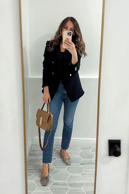 In love with these flats. Spent all day walking in them and they’re SO comfortable! Color online looks darker than in person (more true to color in this pic)  Jeans tts. Blazer is old but linking similar options that look so chic! 


#LTKshoecrush #LTKsalealert #LTKstyletip